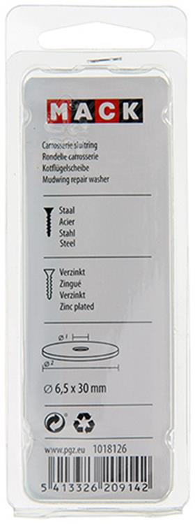 Mack 1018126 - arandela de carrocería galvanizada40 piezas 6,5 x 30 mm | 5 piezas
