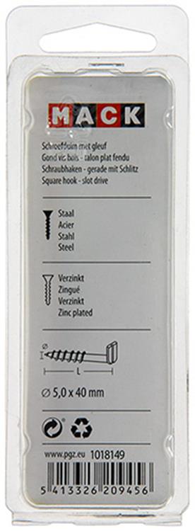 Mack 1018149 - tornillo pulgar con ranura galvanizado 18 piezas 5,0 x 40 mm | 5 piezas