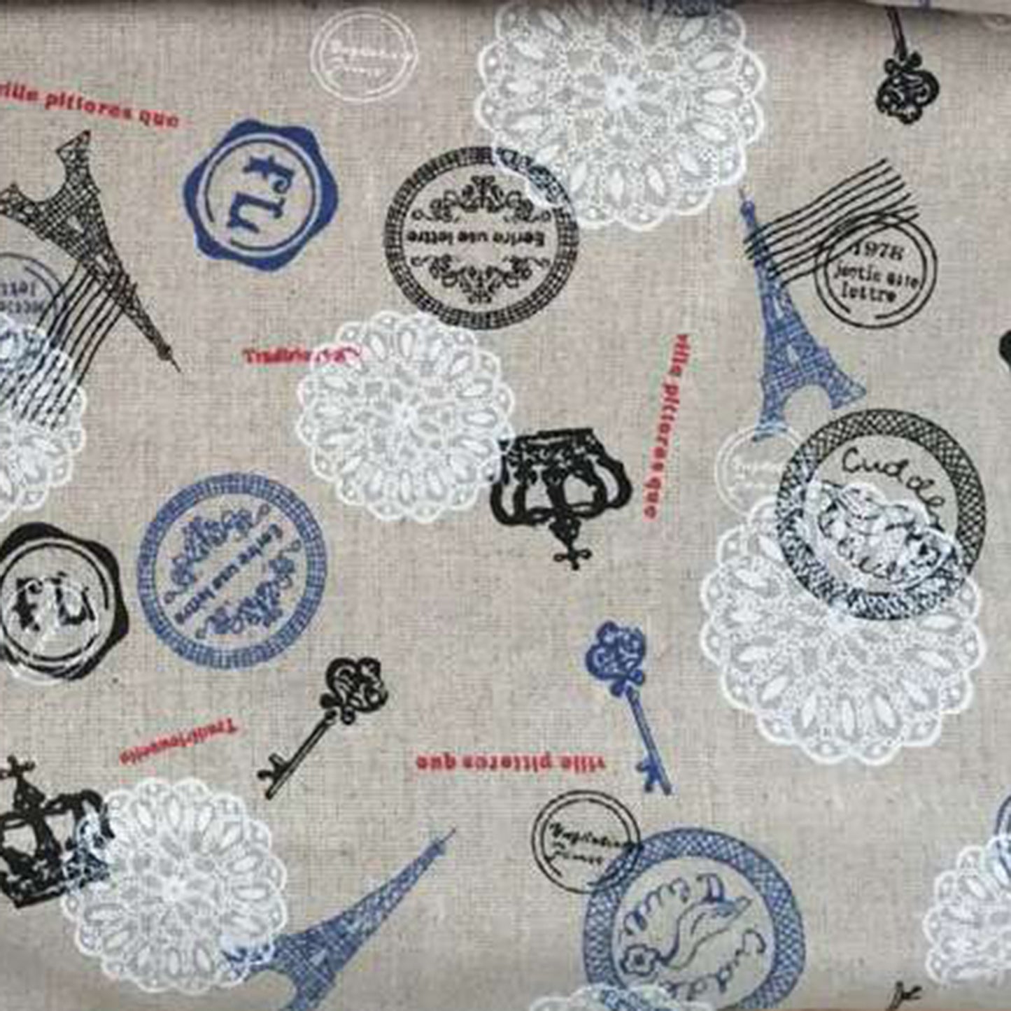 Vaessen creative • tessuto stampato in cotone 50x70 cm torre eiffel
