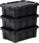 Robusta scatola portaoggetti Iris Power Box - 12,5 l - 100% plastica riciclata - nera - set da 3
