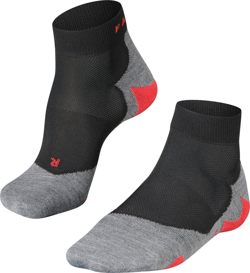 Falke ru5 calcetines cortos de running antiampollas de material funcional para hombre, negro - talla 44-45