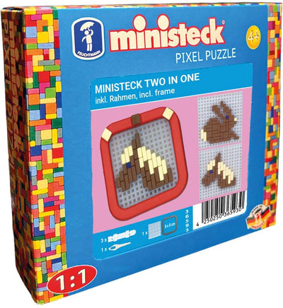 Ministeck mosaico giocattoli mini cornici cavallo coniglio - scatolina.