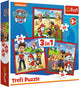 Trefl puzzelset paw patrol 3in1 - happy dogs karton kinderpuzzel.