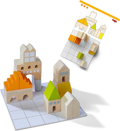 Haba bloques de construcción logic master builders junior madera 43 piezas