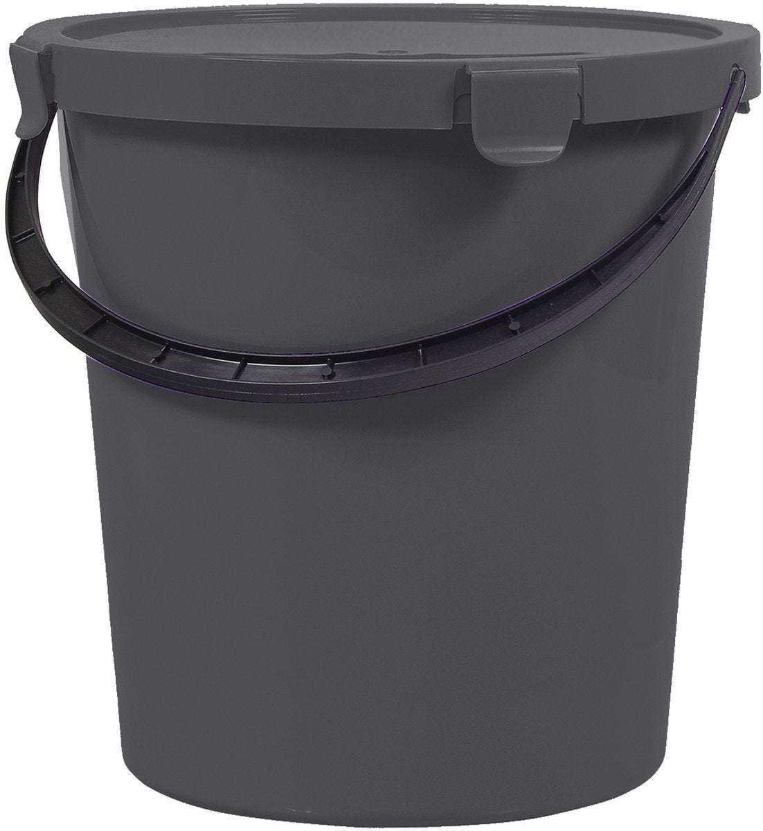 Secchio Plast Team Berry da 5 l con coperchio e manico, grigio scuro