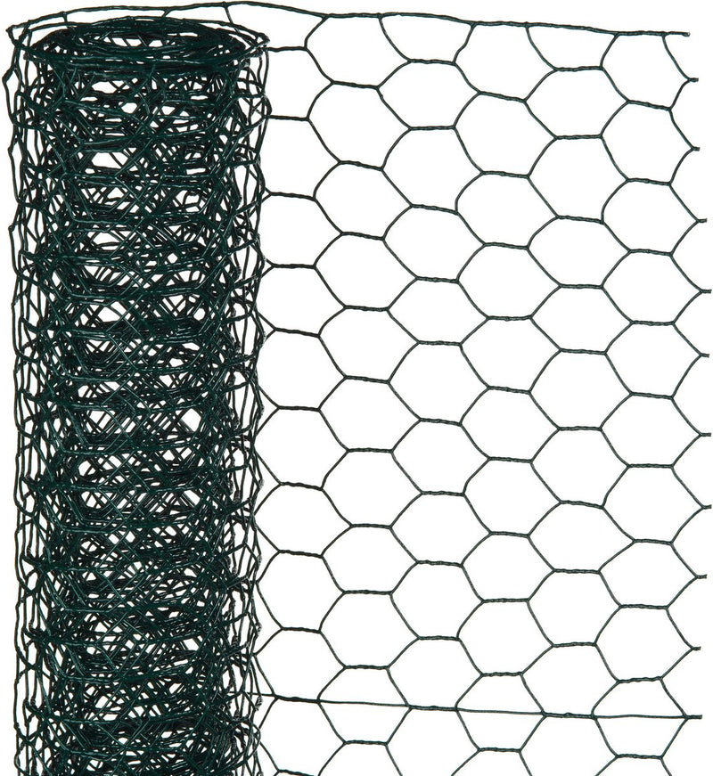 Natura - rete in acciaio zincato - 10 x 0,5 m - verde - maglia 13 mm