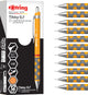 Rotring tikky vulpotlood | hb 0,7 mm | marigold-huls (oranje) | lichtgewicht met rubberen grip | 12 stuks