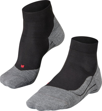 Falke ru4 calzini corti da corsa in cotone antivesciche in materiale funzionale da donna neri - taglia 41-42