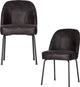 Woood vogue eetkamerstoelen - leer - zwart - set van 2