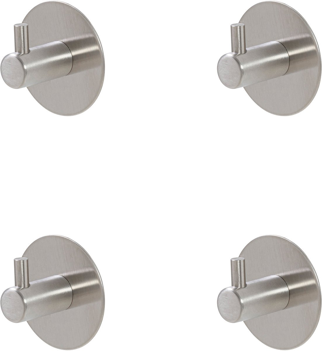 Ganci per asciugamani Tiger Rhino (4 pezzi) - senza foratura - autoadesivi - acciaio inossidabile spazzolato