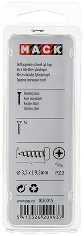 Mack 1020015 - tornillo autorroscante culata a2 70 piezas 3,5 x 9,5 mm | 5 piezas
