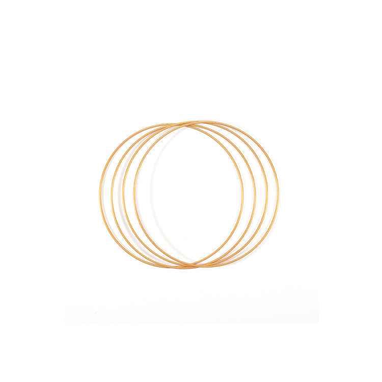 Vaessen creative • set di anelli di metallo ø20 cm 3 mm oro 4x