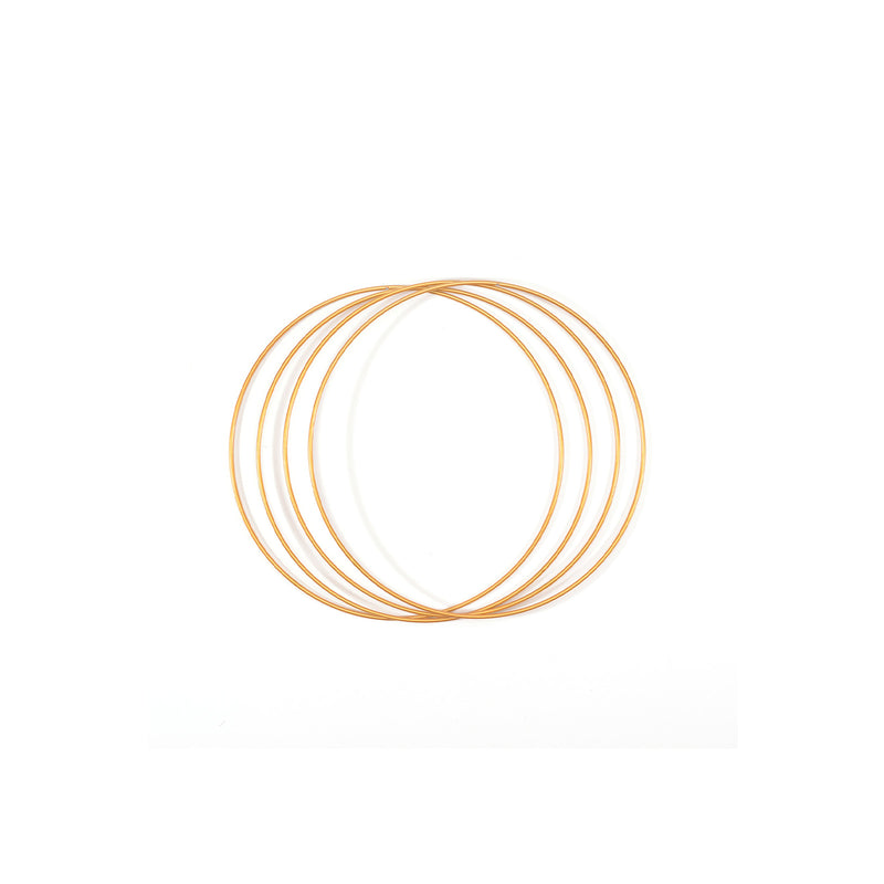 Vaessen creative • set di anelli di metallo ø20 cm 3 mm oro 4x