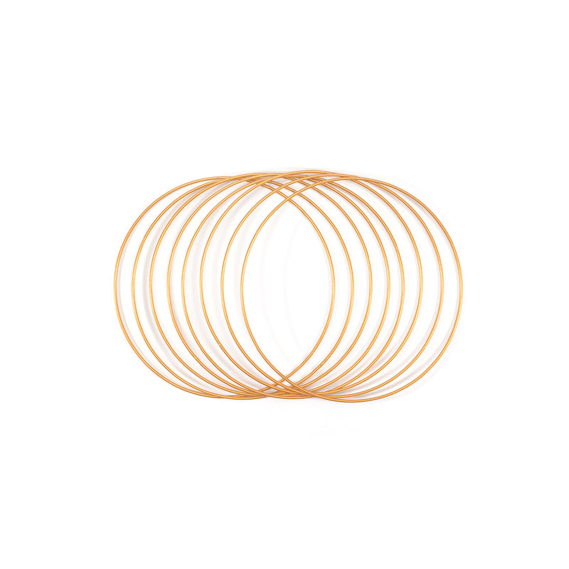 Vaessen creative • set di anelli in metallo ø20cm 3mm oro 8x