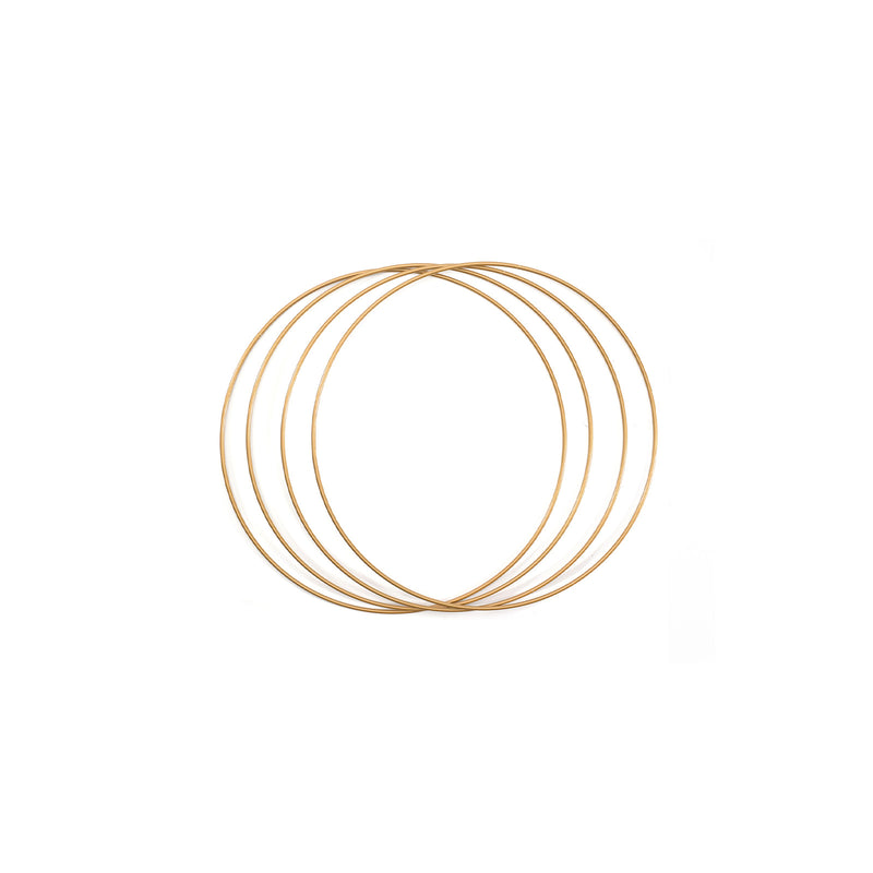 Vaessen creative • set di anelli in metallo ø20 cm 3 mm oro antico 4x