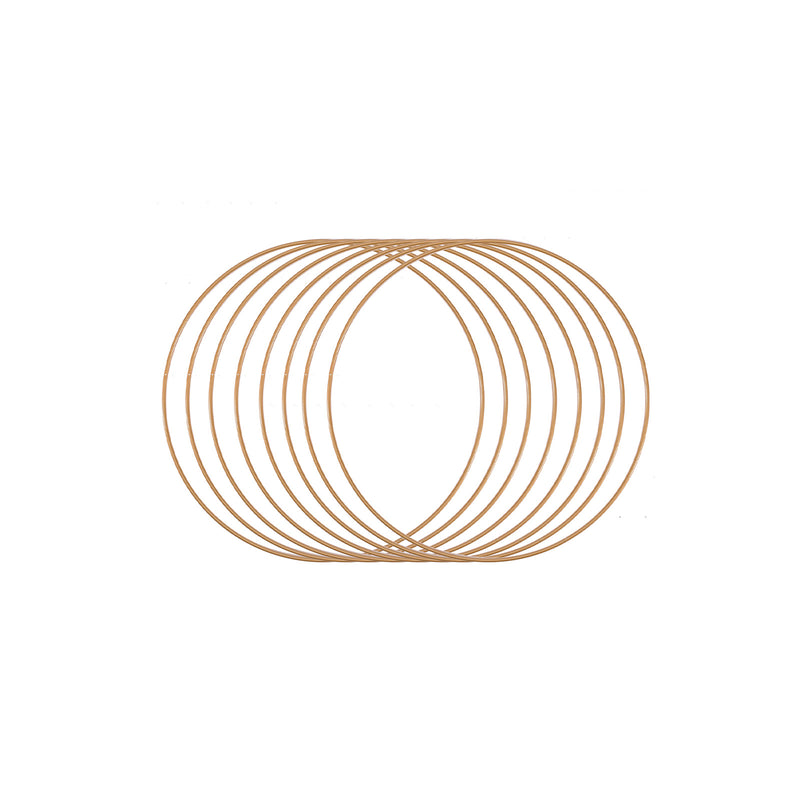 Vaessen creative • set di anelli in metallo ø20 cm 3 mm oro antico 8x