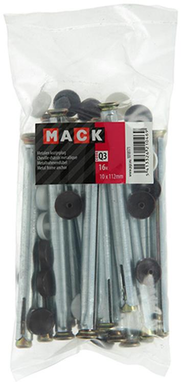 Mack 1018171 - tapón de estructura metálica de acero galvanizado 16 piezas 10 x 110 mm | 5 piezas