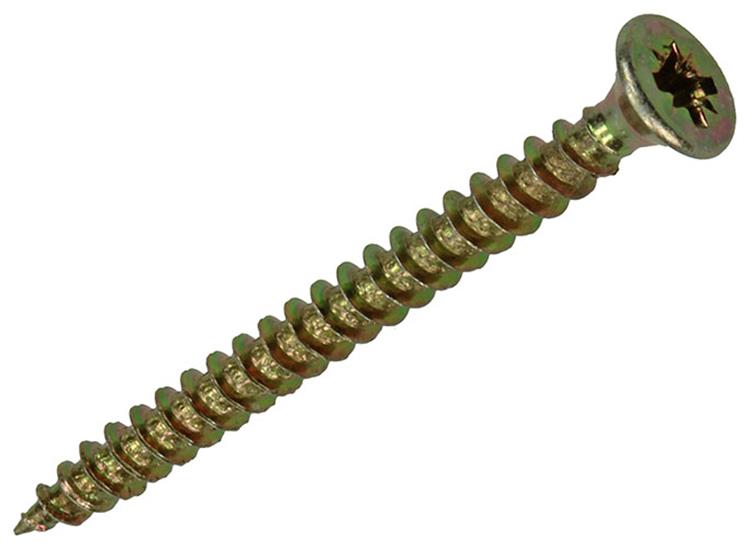 Mack 1020081 - tornillo para aglomerado con cabeza amarilla con 200 piezas 3,0 x 35 mm | 5 piezas