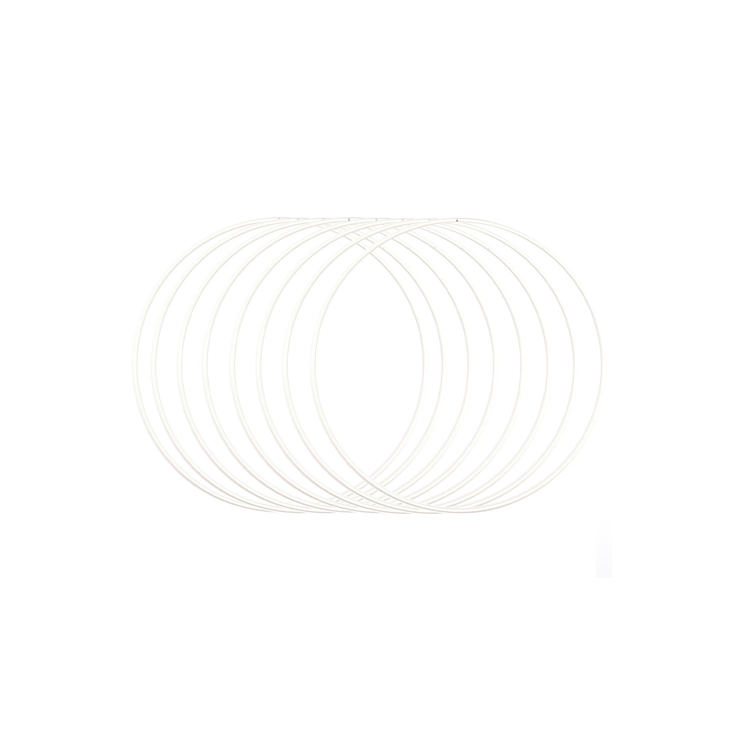 Vaessen creative • set di anelli in metallo ø20 cm 3 mm bianco 8x