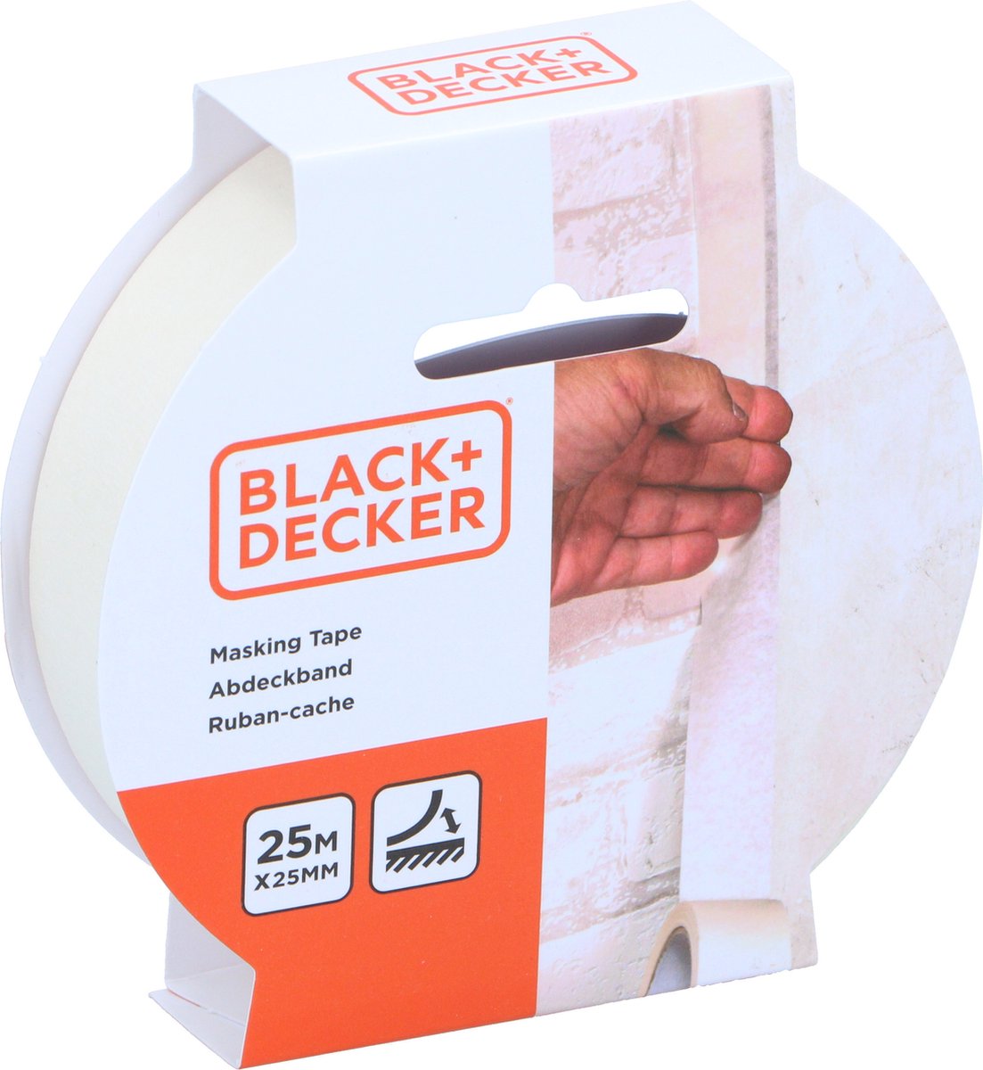 Black+decker black decker afplaktape schilderstape - wit - 25mm x 25m - voor binnen buiten