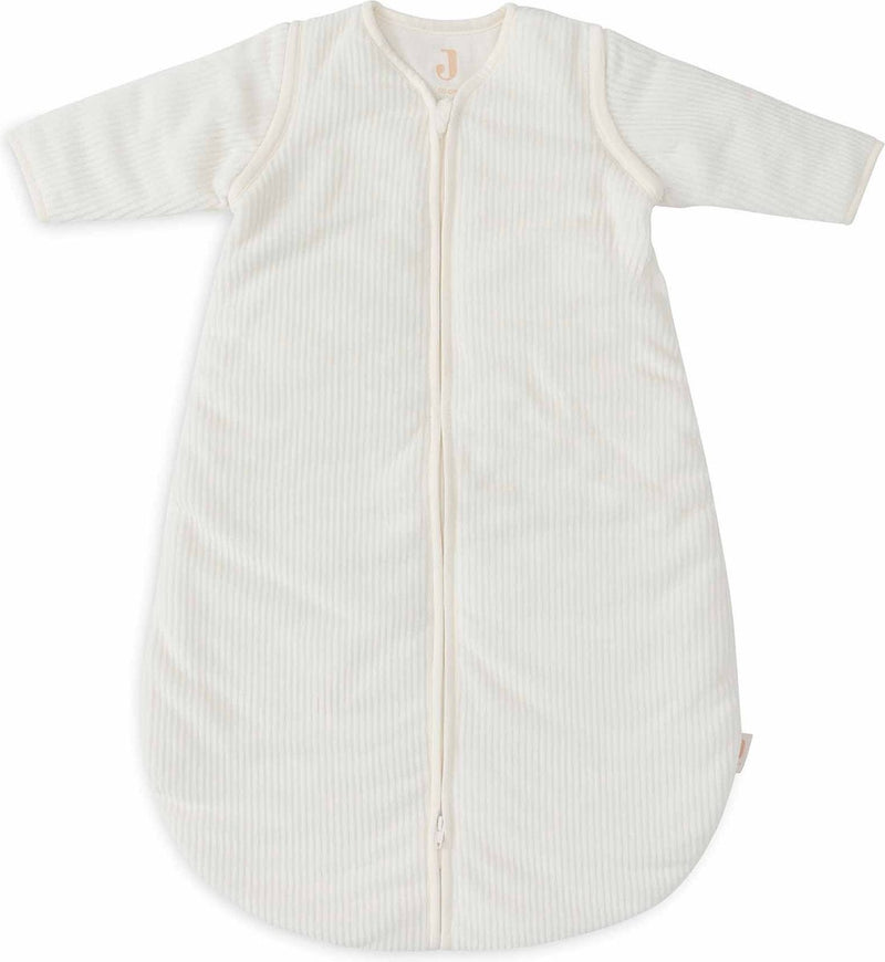 Saco de dormir para bebé Jollein invierno con manga desmontable 60 cm - redondo - canalé marfil - saco de dormir de invierno
