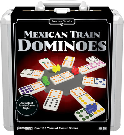 Goliath treno messicano domino in latta - valigia - gioco d'azione - domino - gioco per famiglie - da 1 a 8 giocatori