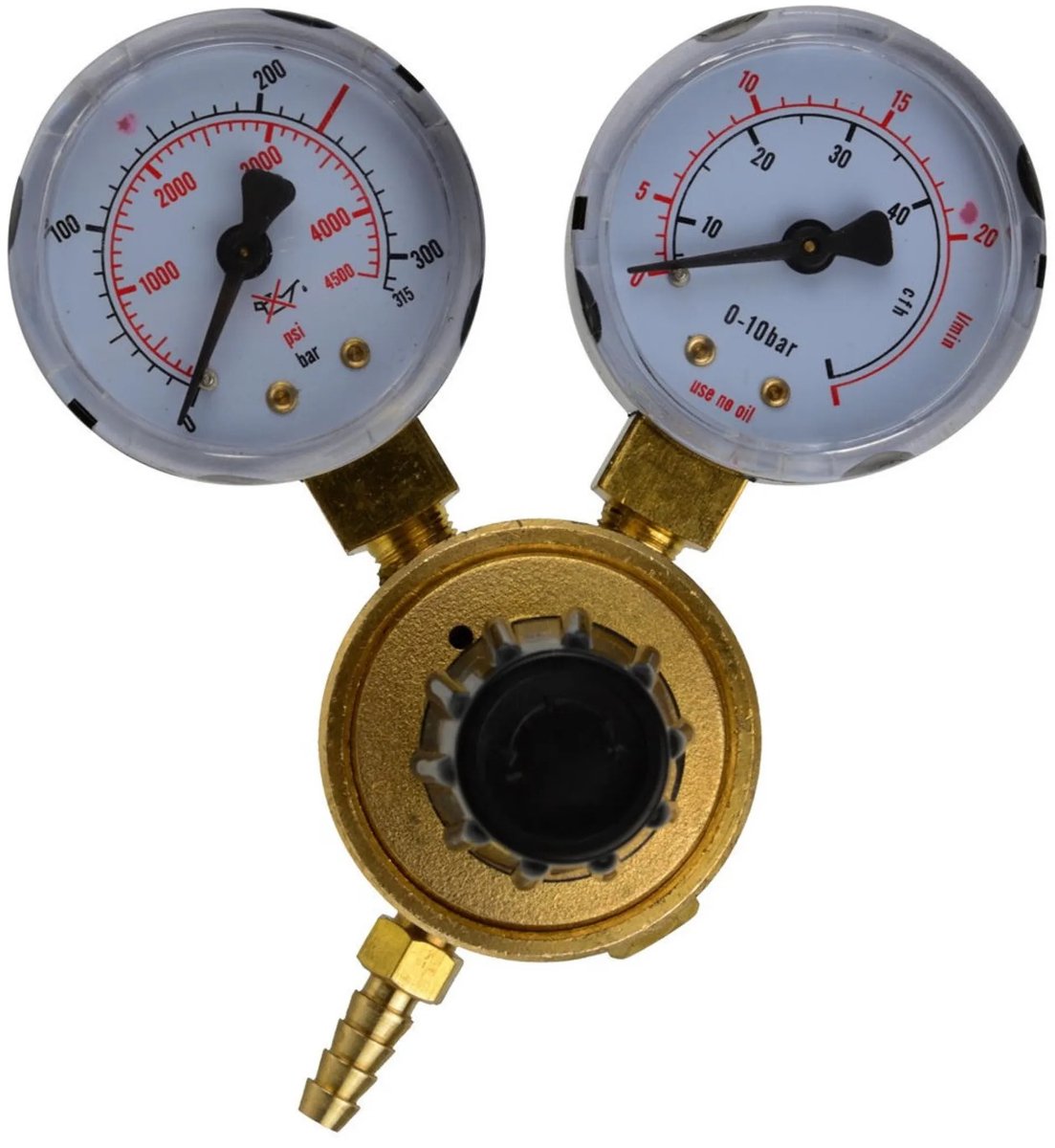 Geko argon mix drukregelaar - 2 manometers - hoge capaciteit