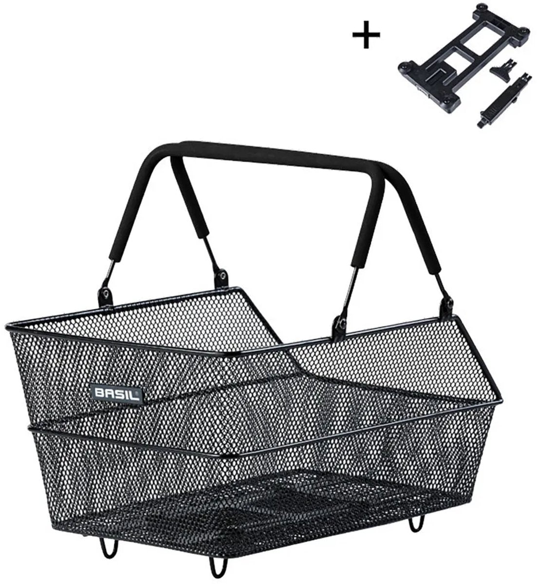 Basil Cento Mik - Bicycle basket - On the back - Black