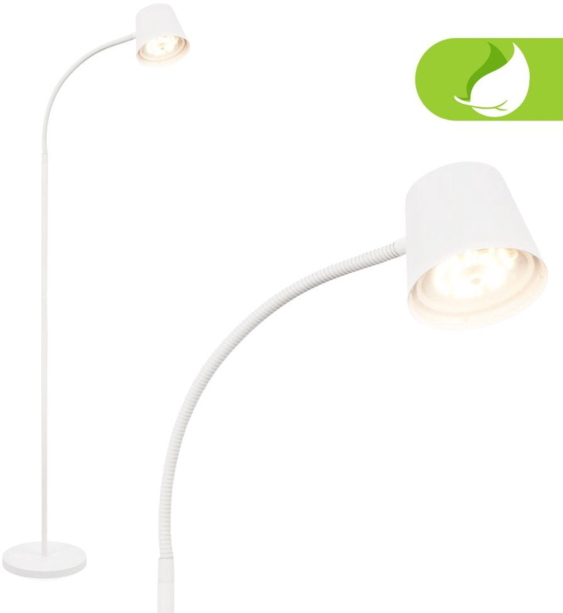 B.k.licht briloner cielo - lámpara de pie recargable - regulable - lámpara de pie LED - inalámbrica - USB-C - 126,5 x 21 cm - blanco