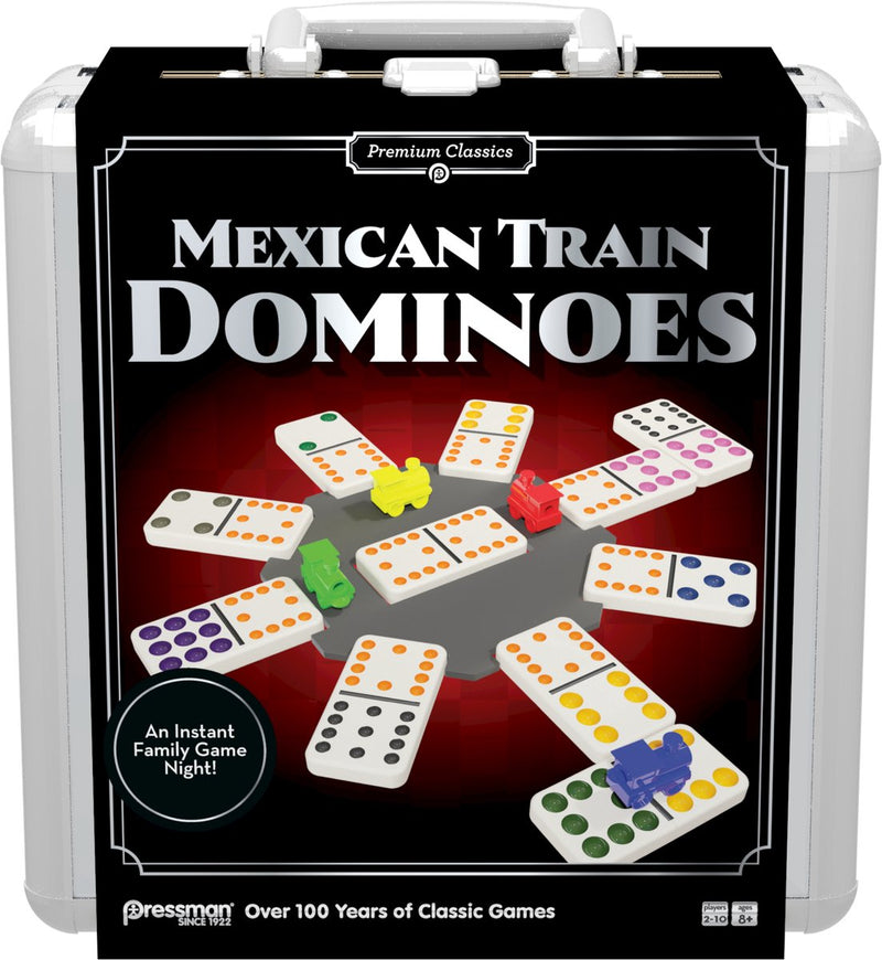 Goliath treno messicano domino in latta - valigia - gioco d'azione - domino - gioco per famiglie - da 1 a 8 giocatori