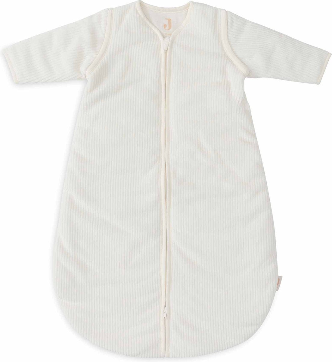 Saco de dormir para bebé Jollein invierno con manga desmontable 110 cm - redondo - canalé marfil - saco de dormir de invierno