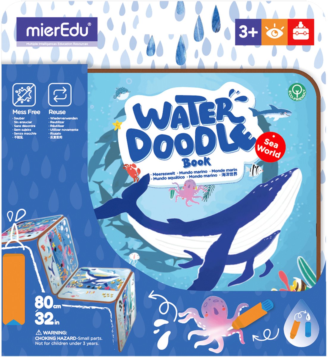 Mieredu - water doodle boek - onderwaterwereld - - water doodle boek - onderwaterwereld