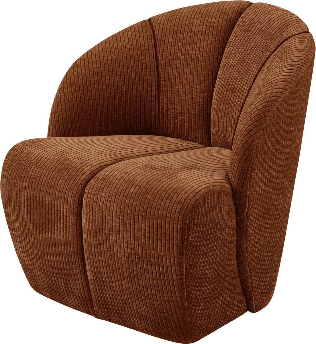 Sillón giratorio Woood mojo - tejido acanalado - marrón óxido - 75x68x77