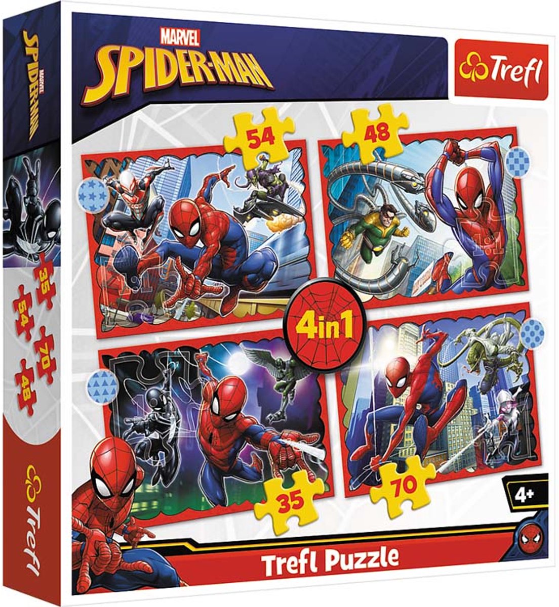 Trefl puzzle spider-man 4-in-1 - Disney marvel cardboard children's puzzle.