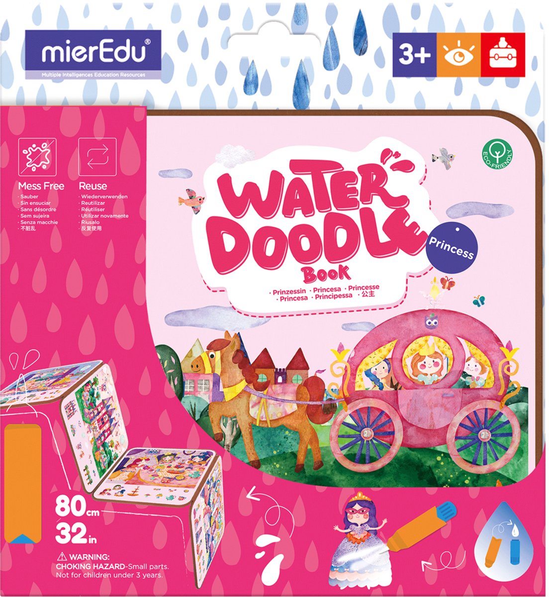 Mieredu - water doodle boek - prinses - - water doodle boek - prinses