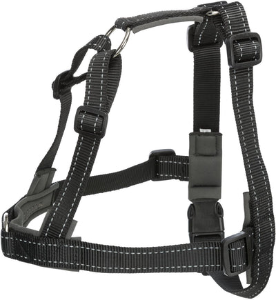 Trixie dog harness lead'n'walk - neoprene, adjustable 55-90 cm, reflective black