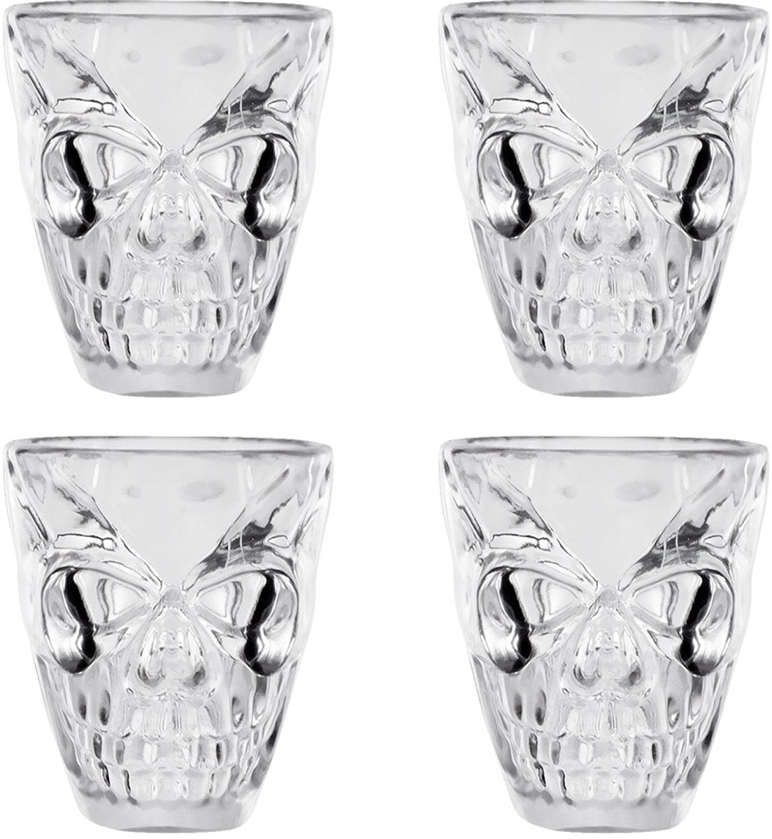 Boland - set di 4 bicchierini da liquore in plastica con teschio - horror - horror
