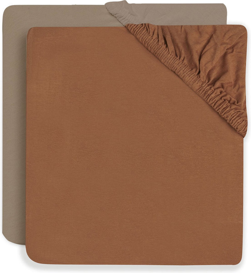 Jollein - sábana bajera ajustable para bebé (galleta caramelo) - algodón - sábana ajustable para cuna - 2 piezas - 60x120cm