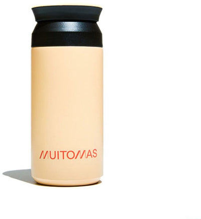 Borraccia termica Muitomas - doppio rivestimento isolante - 350 ml - 12 ore di bevande calde o 24 ore di bevande fredde - peluria pesca