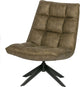Sillón giratorio Woood Jouke - cuero artificial - verde - 97x70x85