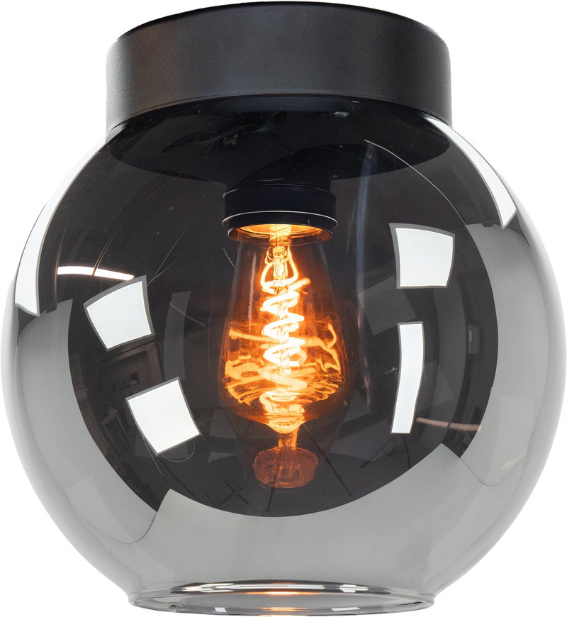 Eglo centara plafondlamp - e27 - ø 20 cm - zwart smoke glas