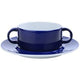 Dish nova ocean white, cobalt blue porcelain