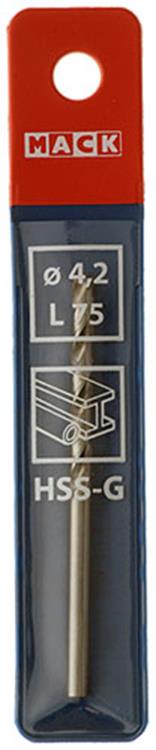 Mack 1018404 - taladro para metal hss g din 338 ø 4,2 x 75 mm | 5 piezas