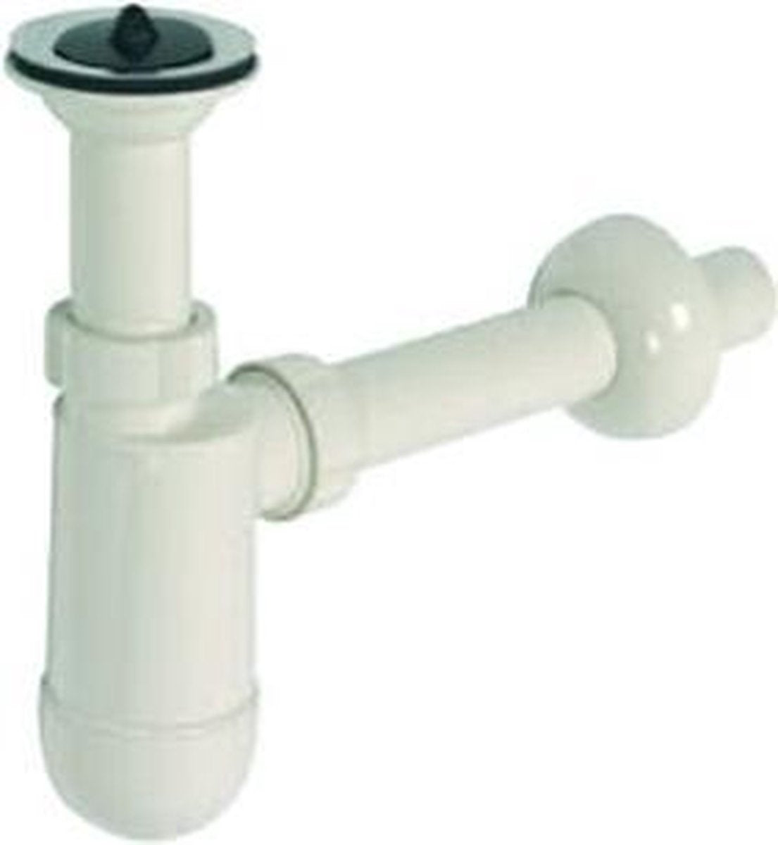Sifón de copa Plieger de plástico con tubo de pared