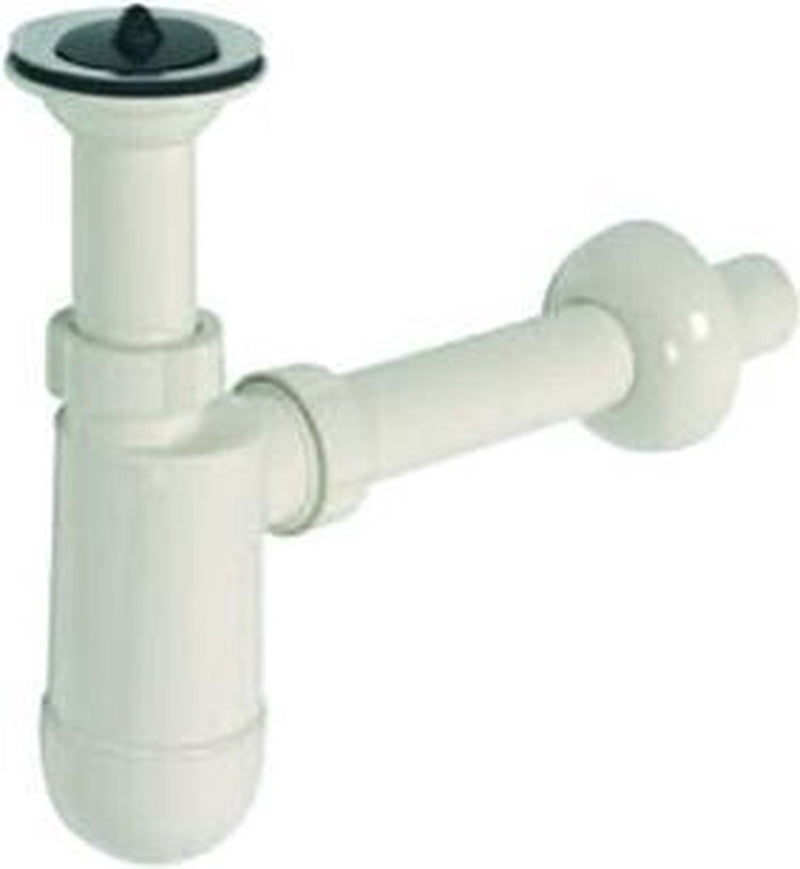 Sifón de copa Plieger de plástico con tubo de pared