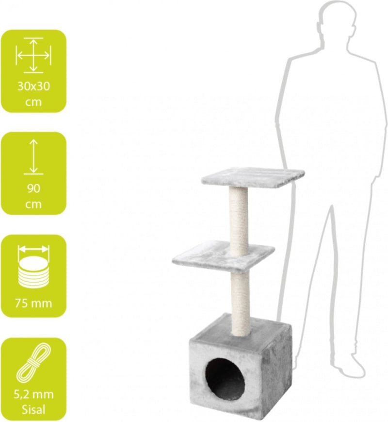 Ebi Cat Scraping Post Palazzo Classic 30x30x90 cm Gray