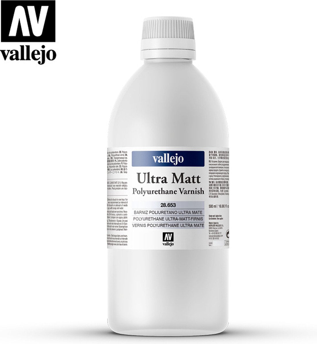Vallejo hobbyverf - 28653 ultra matt polyurethane varnish - 500ml verf flesje - 500 ml