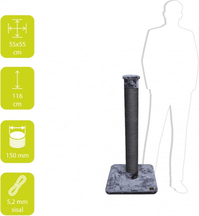 Tiragraffi Ebi albero classico volpe gigante - grigio - 55 x 55 x 115 cm