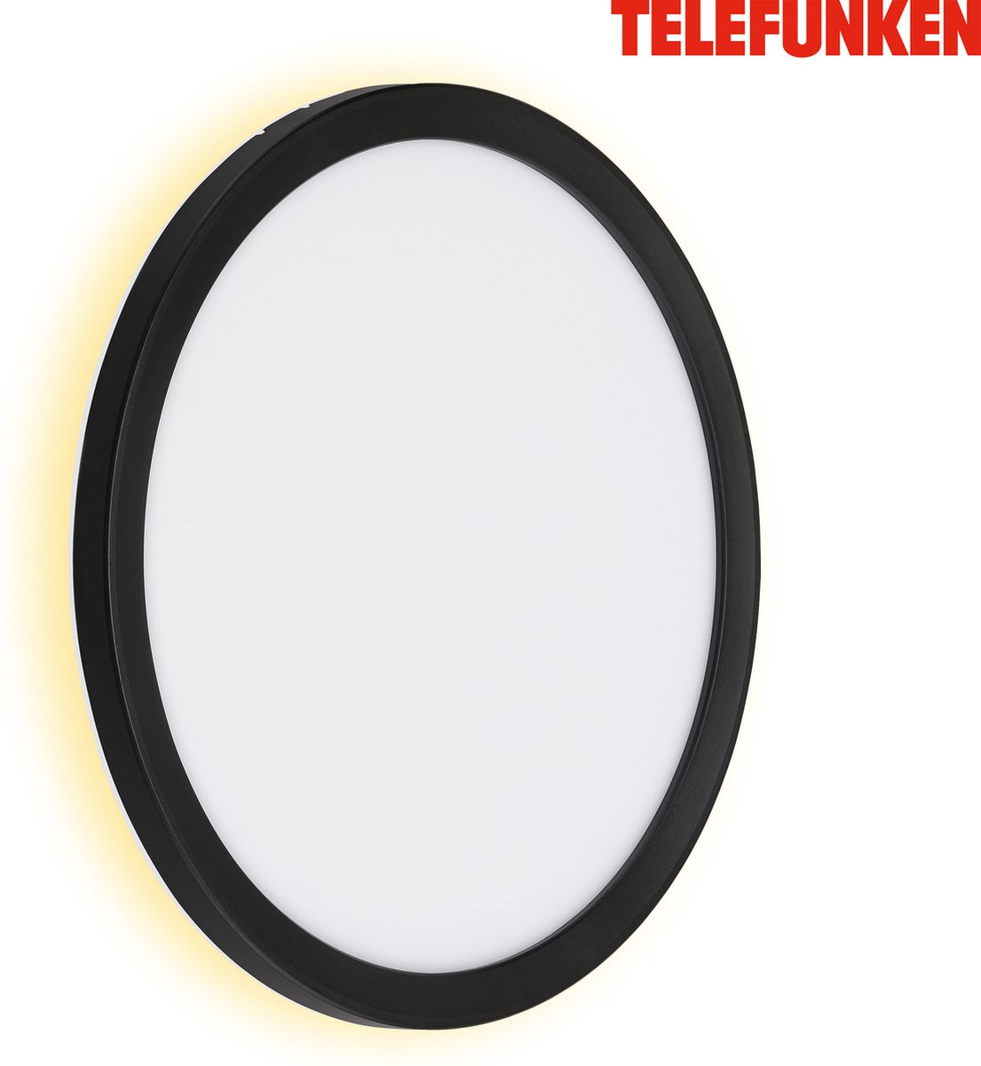 Telefunken - nizza - Lampada da esterno LED, 4000k, ip44, 15w, nero, plastica, ø28 cm