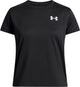 Under armour ua tech ssc-blk meisjes sportshirt - zwart - wit